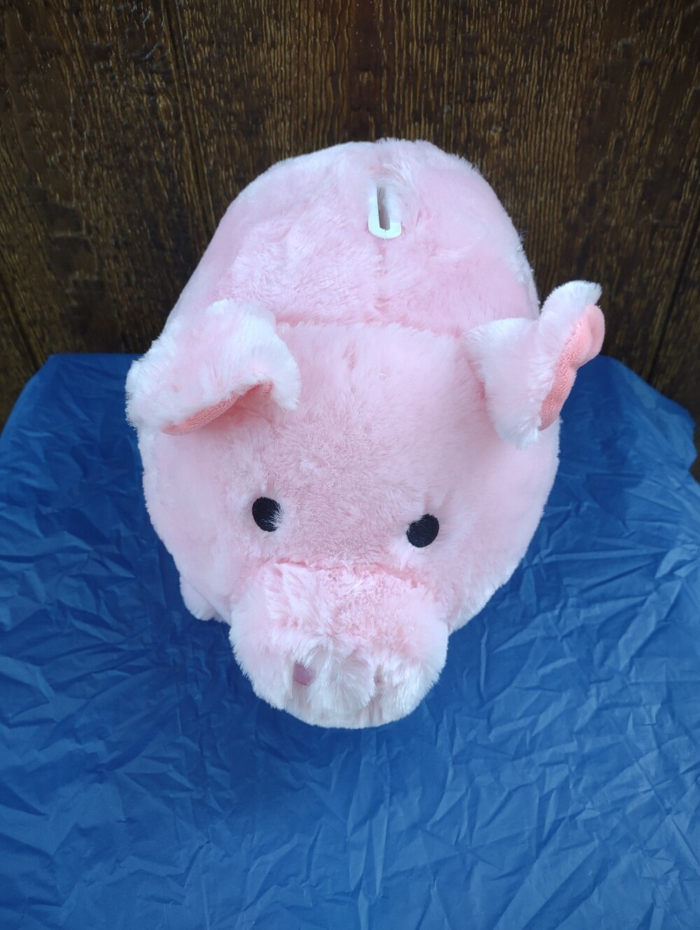 pink plush piggy bank